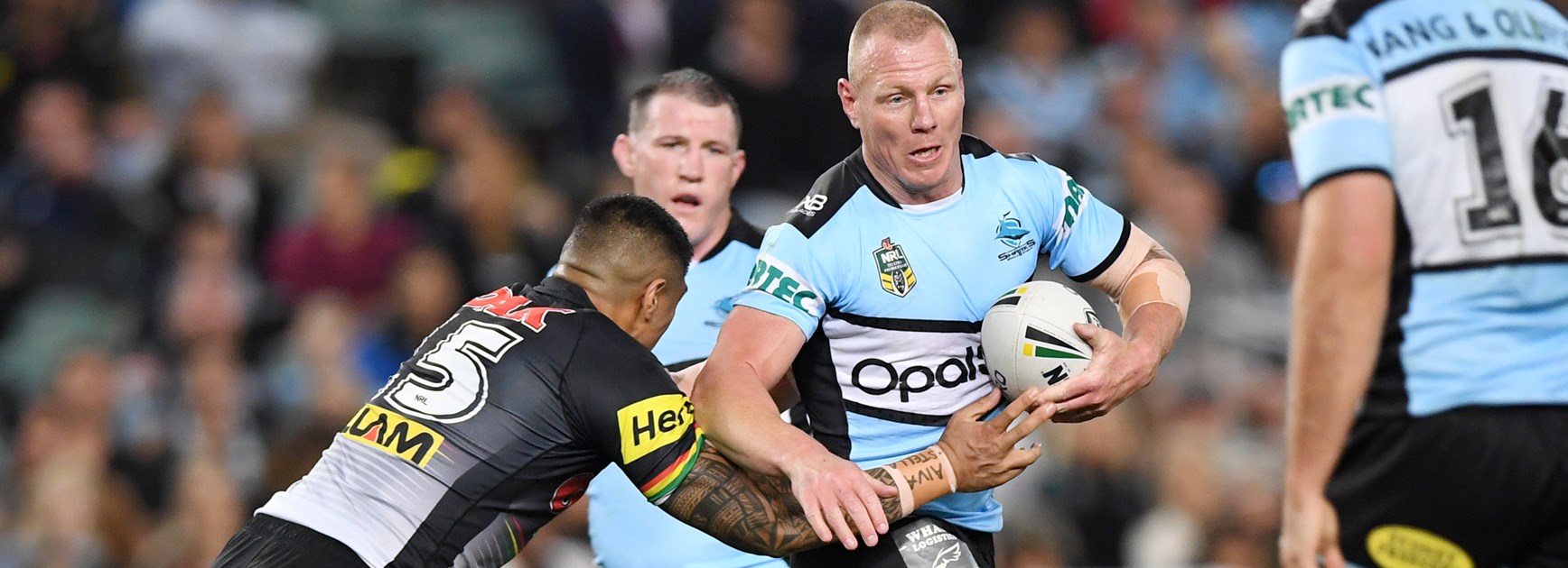 Sharks back-rower Luke Lewis.