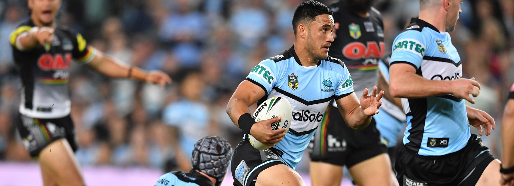 Sharks fullback Valentine Holmes.