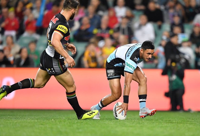 Sharks fullback Valentine Holmes.