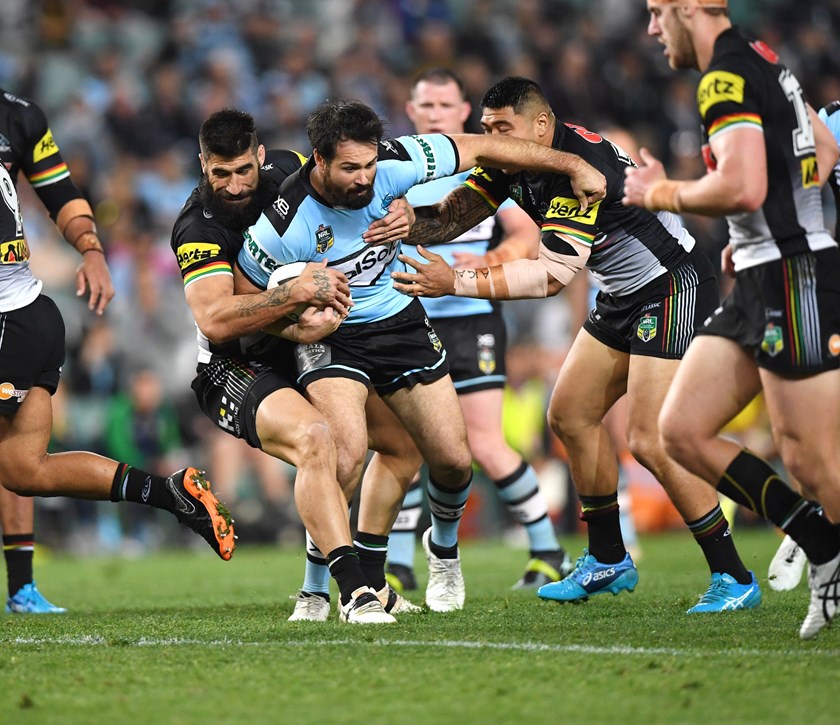 Sharks prop Aaron Woods.