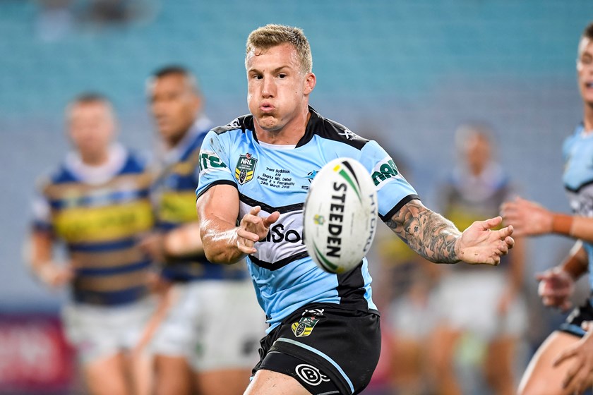 Sharks five-eighth Trent Hodkinson.