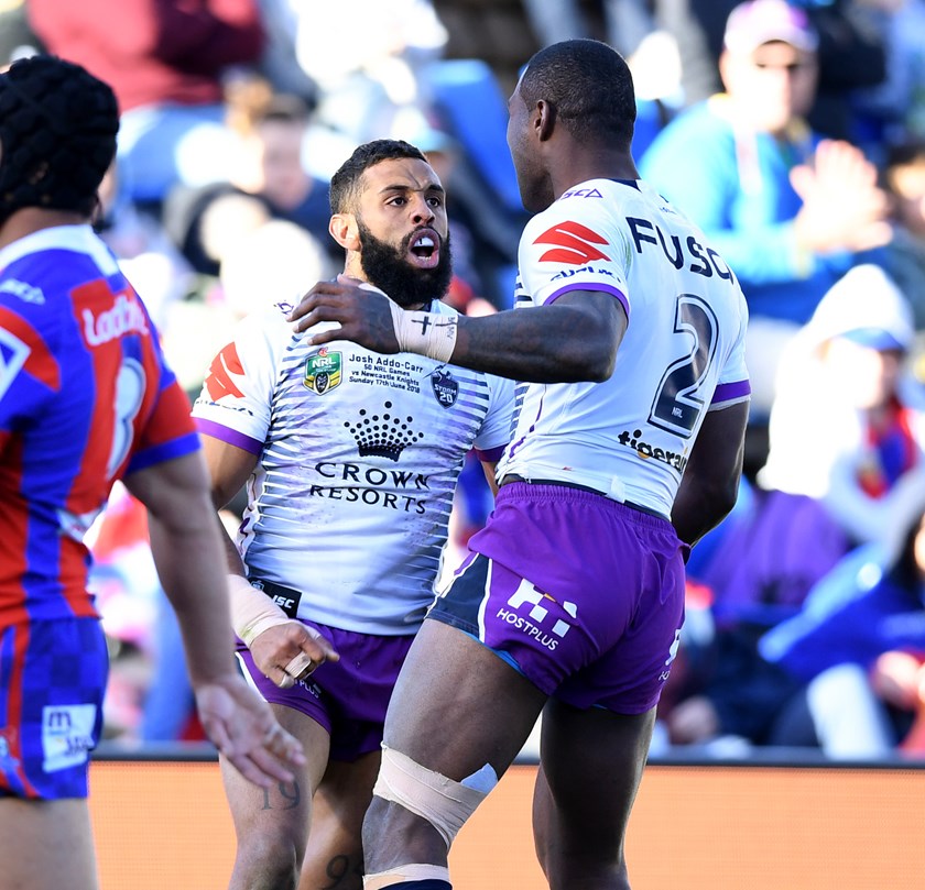 Storm wingers Josh Addo-Carr (left) and Suliasi Vunivalu.