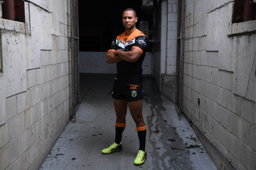 Wests Tigers fullback Moses Mbye.