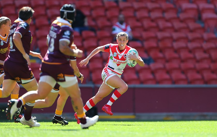 Sam Bremner takes on the Brisbane defence.