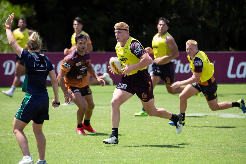 Thomas Flegler at Broncos training.