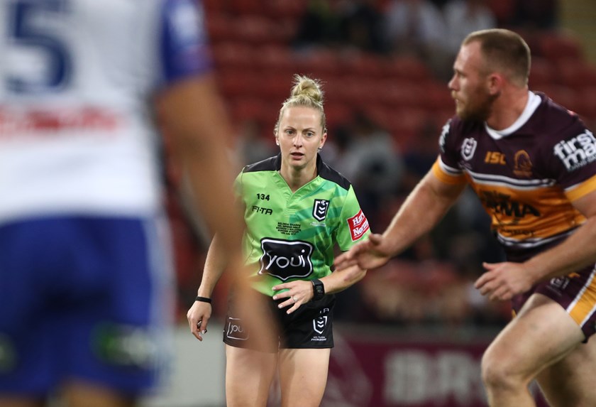 NRL referee Belinda Sharpe.