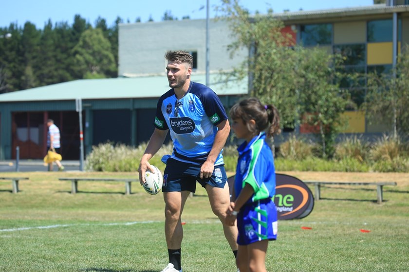 Blues forward Angus Crichton in Armidale.