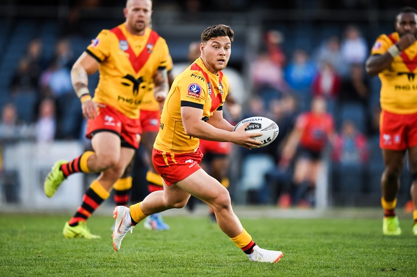 Roosters halfback Lachlan Lam playing for the Kumuls against Fiji.