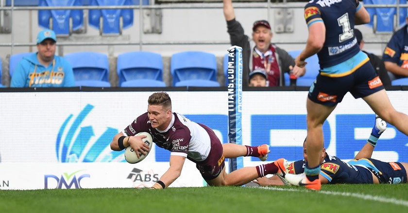 Reuben Garrick touches down on the Gold Coast.