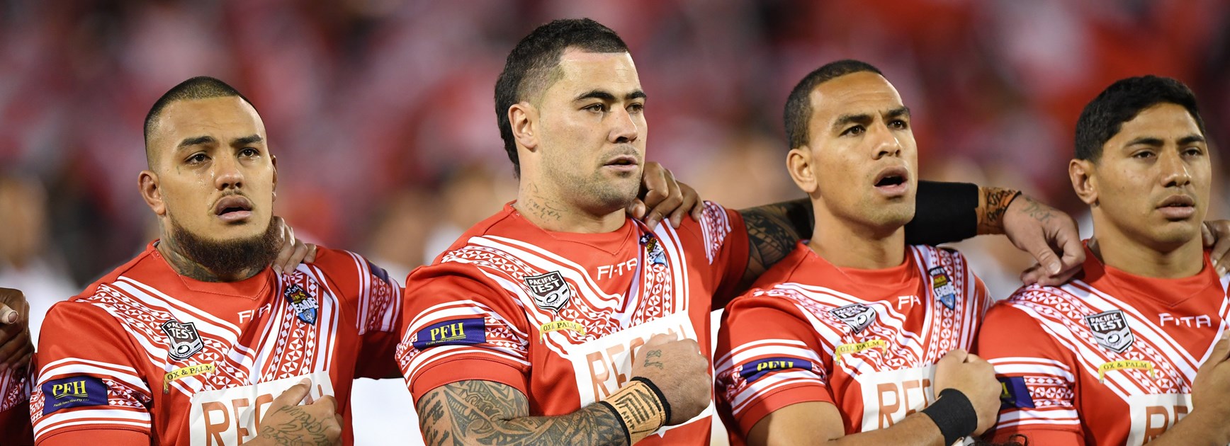 Andrew Fifita and his Tonga teammates.