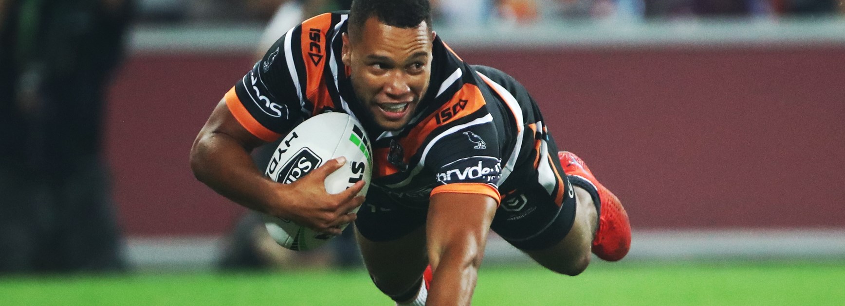 Wests Tigers fullback Moses Mbye.