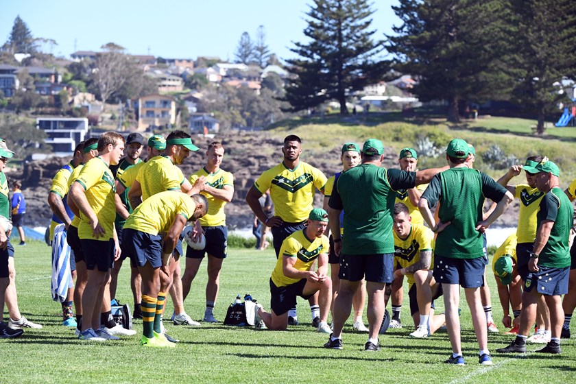 The Kangaroos in training at Kiama on Tuesday.