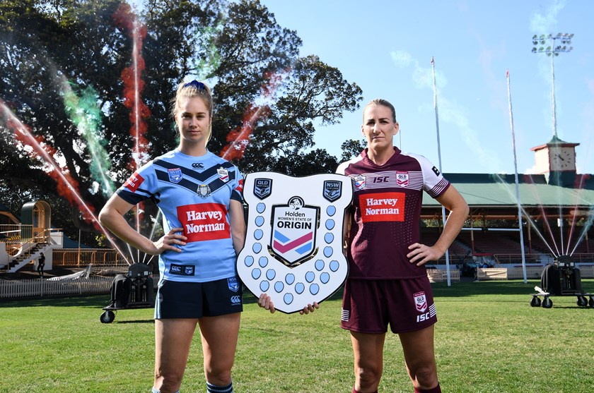 Women's State of Origin stars Kezzie Apps and Ali Brigginshaw.