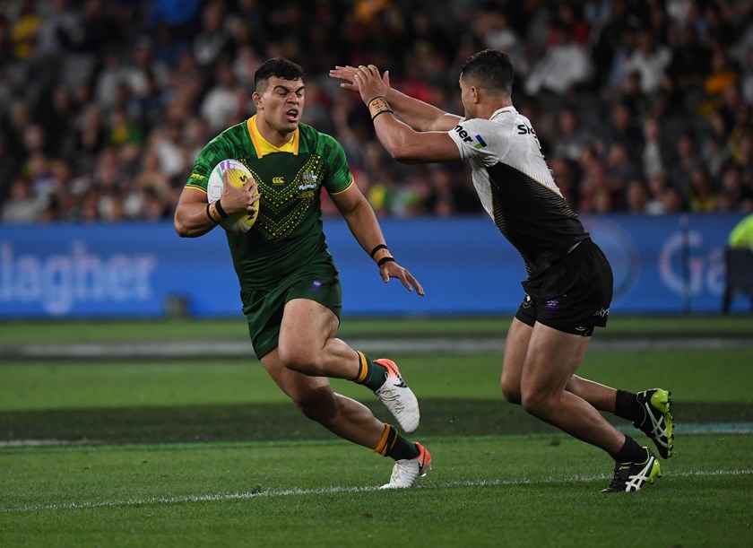 David Fifita on the charge for Australia at the World 9s.