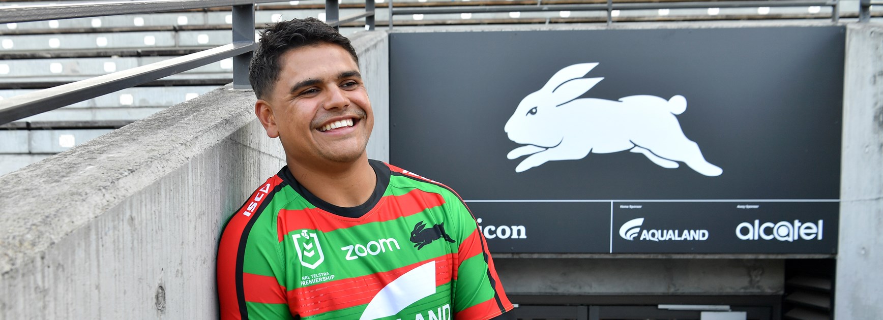 Latrell Mitchell in Rabbitohs gear.