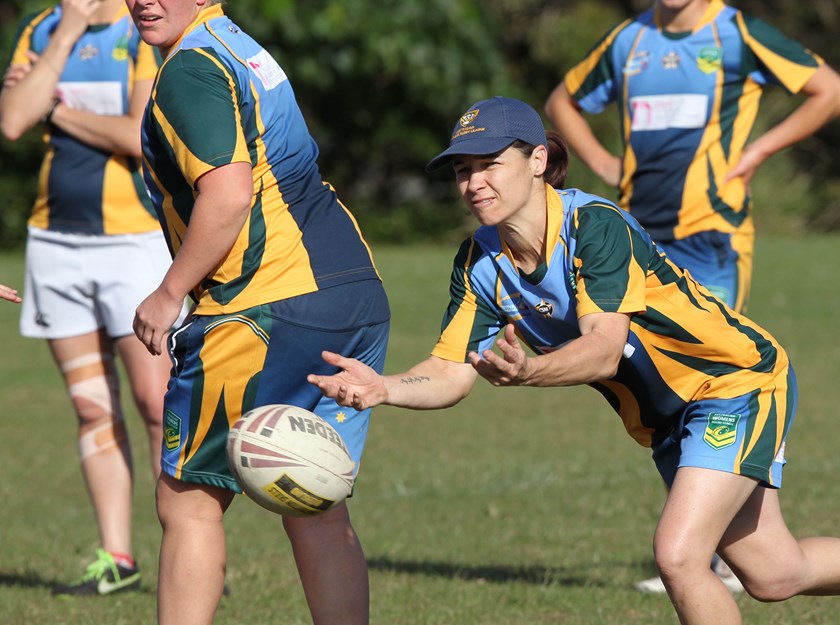 Nat Dwyer at Jillaroos training.