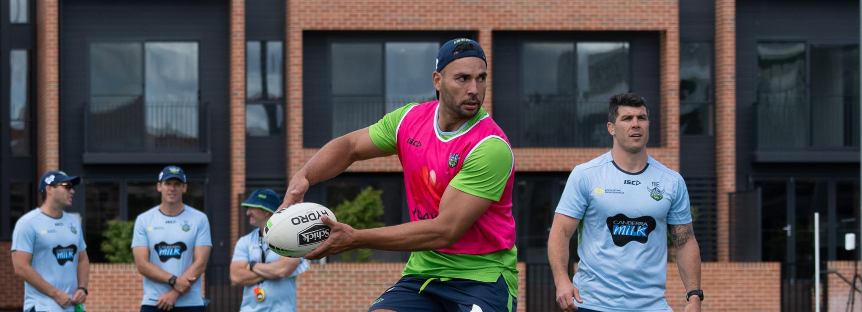 Raiders recruit Ryan James at training.