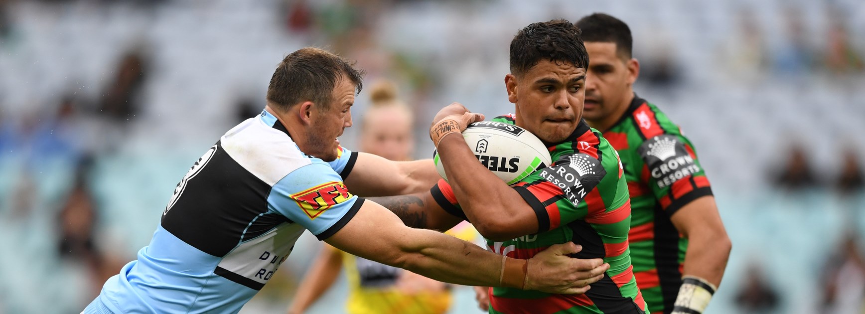 Rabbitohs stave off fast finishing Sharks in dramatic finish