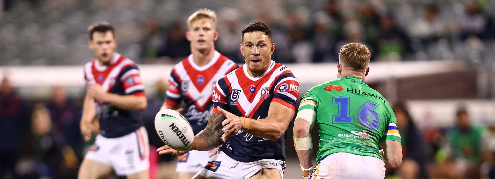 Roosters forward Sonny Bill Williams in his return to the NRL against Canberra.