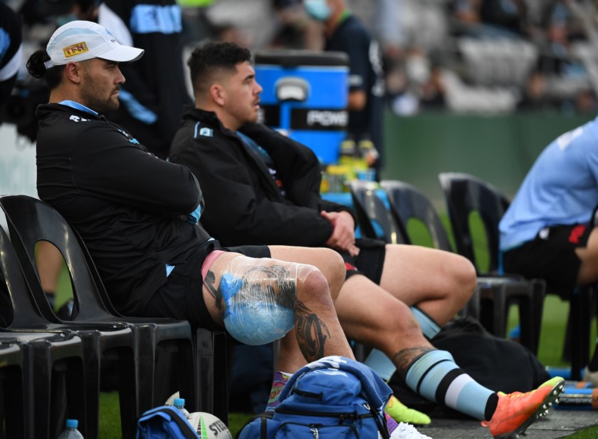 Injured Sharks prop Andrew Fifita.