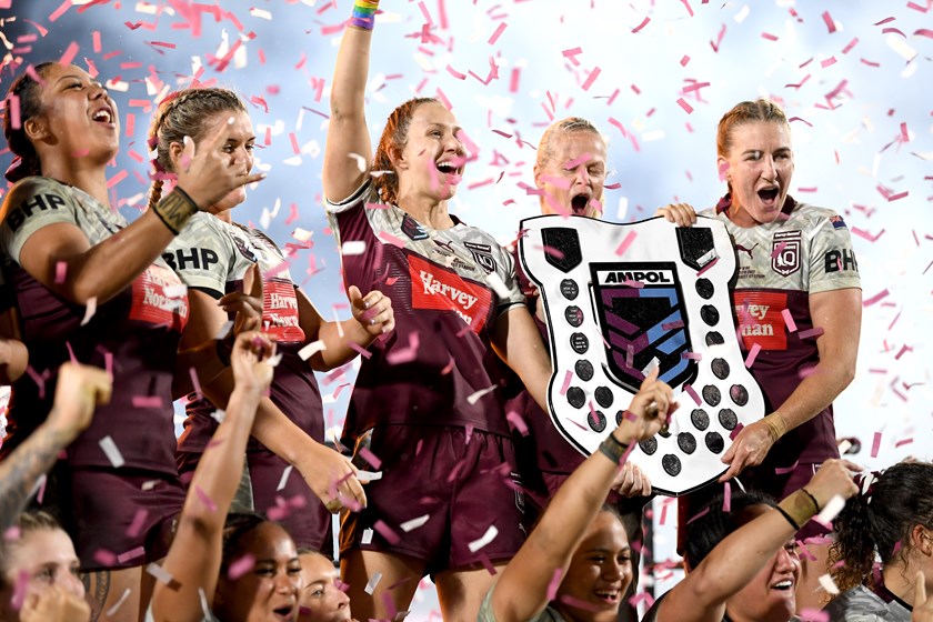 Origin joy for the Maroons in 2021 at Sunshine Coast Stadium.