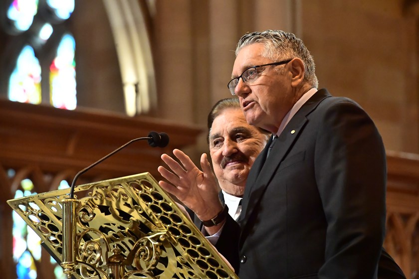 Peter Peters and Ray Hadley were among those to deliver a eulogy at Bob Fulton's funeral.