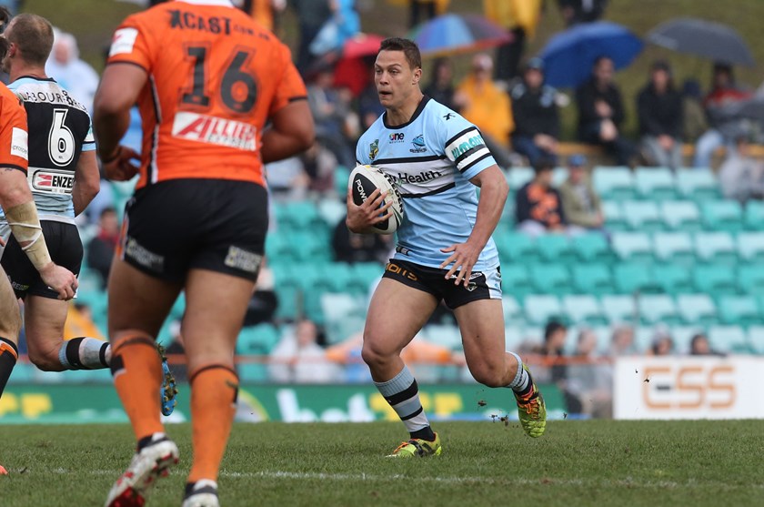 Scott Sorensen in his rookie year for Cronulla in 2014.