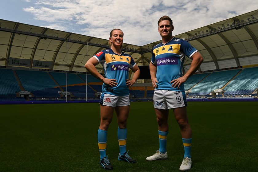 Titans stars Georgia Hale and AJ Brimson.