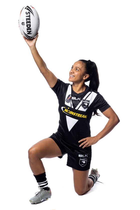 Amy Turner in her Kiwi Ferns colours ahead of Saturday's game.