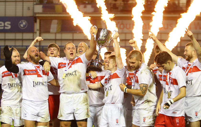 England celebrate their World Cup final defeat of New Zealand.