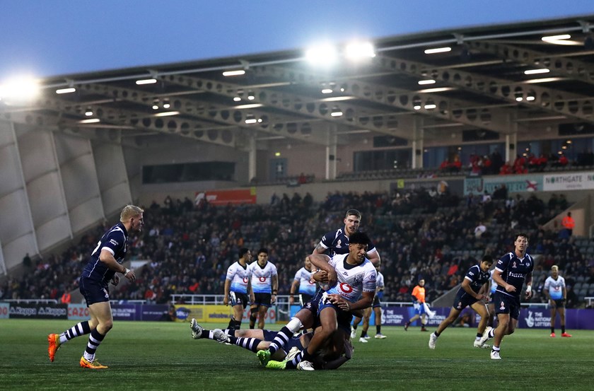 Siua Wong in action for Fiji against Scotland at the 2022 World Cup 