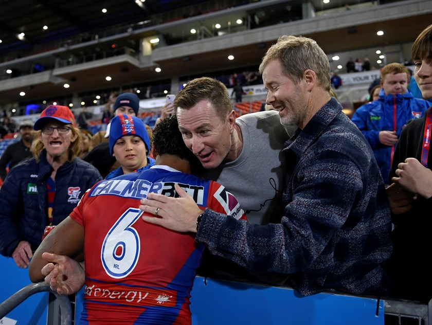 Steve Menzies supported Will Pryce in his NRL debut after playing with his father, Leon, at Catalans  