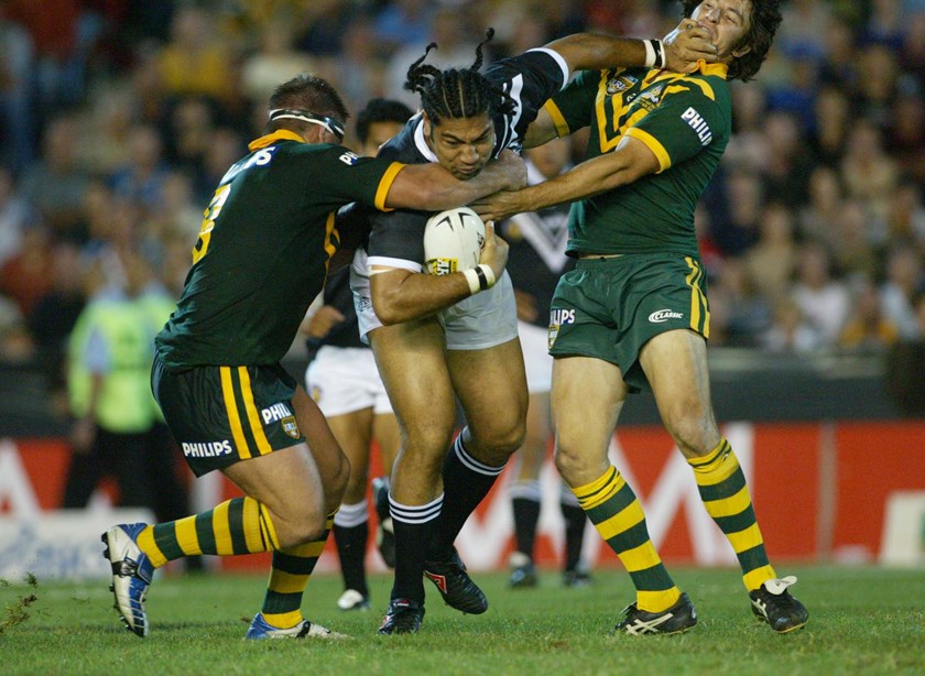 Lesley Vainikolo, in action for the Kiwis against the Kangaroos in 2004, was a favourite of Dom Young. 