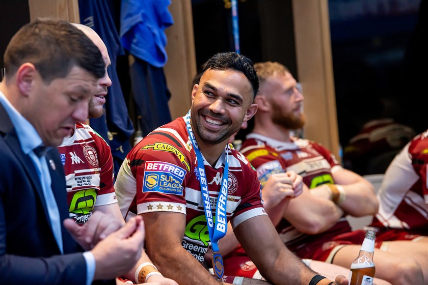 Bevan French shared his special moment with family as Wigan were crowned SL champions.