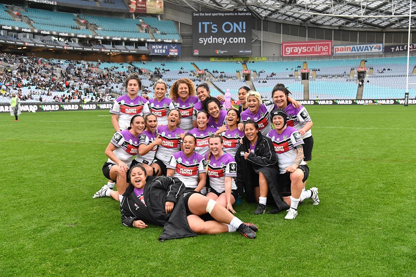 Members of the inaugural Warriors NRLW squad in 2018. 