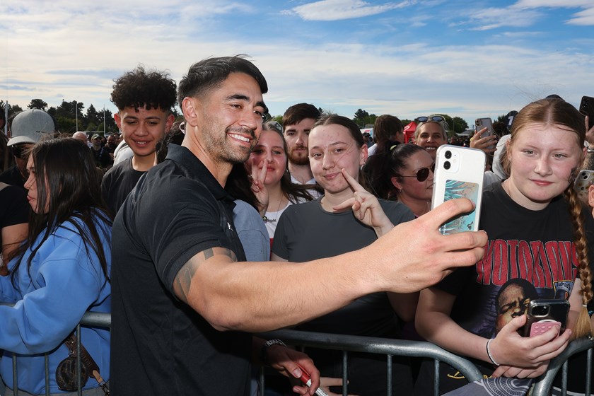 Shaun Johnson was in high demand at the Kiwis fan day in Christchurch