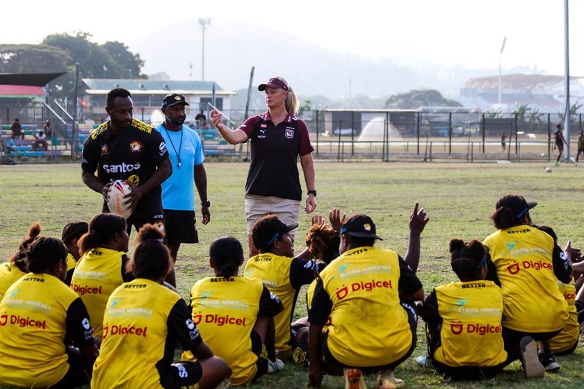 Tahnee Norris ran coaching sessions and watched games during a recent visit to PNG/