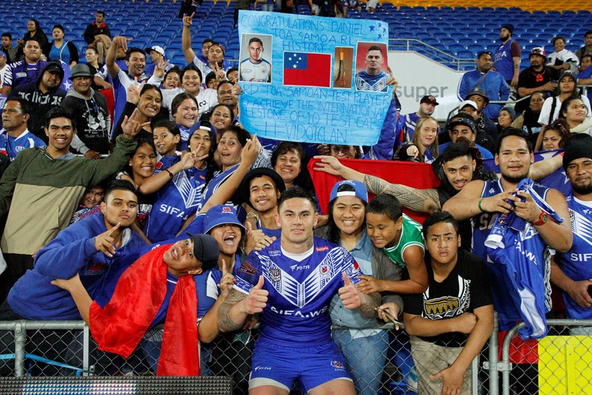 Daniel Vidot after Samoa's Test against Tonga in 2015