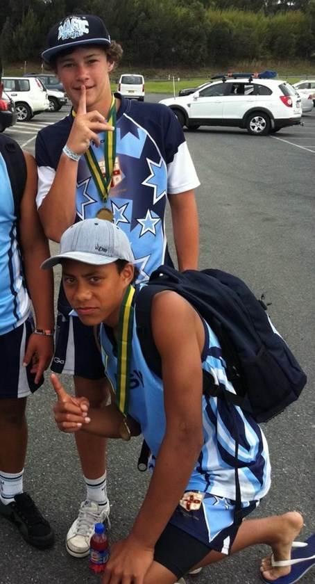 Nicho Hynes and Jarome Luia played touch football together for NSW All Schools.