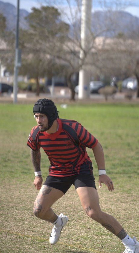 Former NFL player Cyrus Habibi-Likio has been invited to the pan66.combine after starring at the Vegas 9s tournament