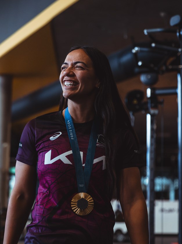 Broncos recruit Stacey Waaka with the Olympic gold medal she won with New Zealand.