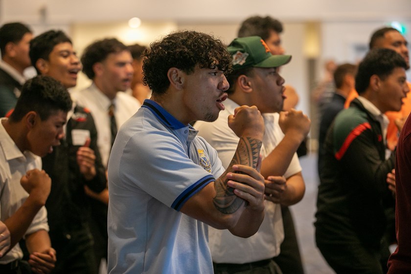 Students from Sydney's south and south-west learned the haka at Wests Tigers' Pasifika Youth Summit.