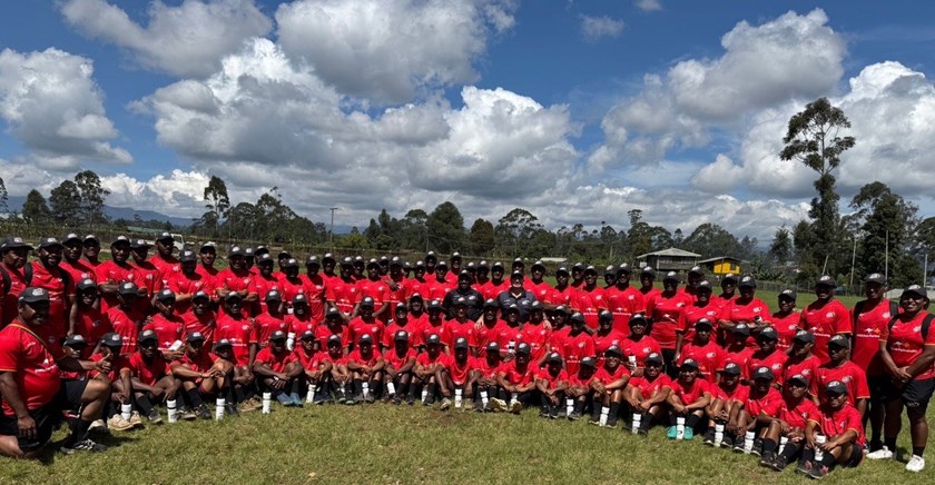 Junior players at the PNG NRL's Mt Hagen Academy - one of six around the country. 