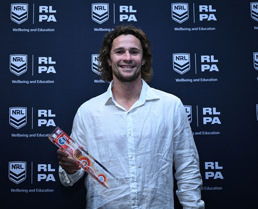 Sharks star Nicho Hynes took home the Indigenous Leadership and Excellence Award.