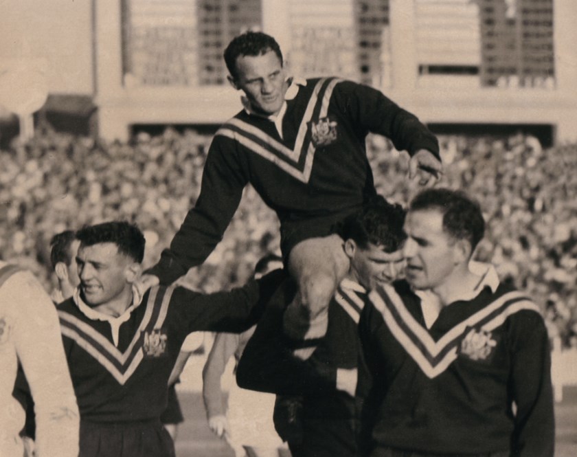 Arthur Summons is chaired from the SCG after Australia’s victory in the Third Test of the 1962 Ashes series.